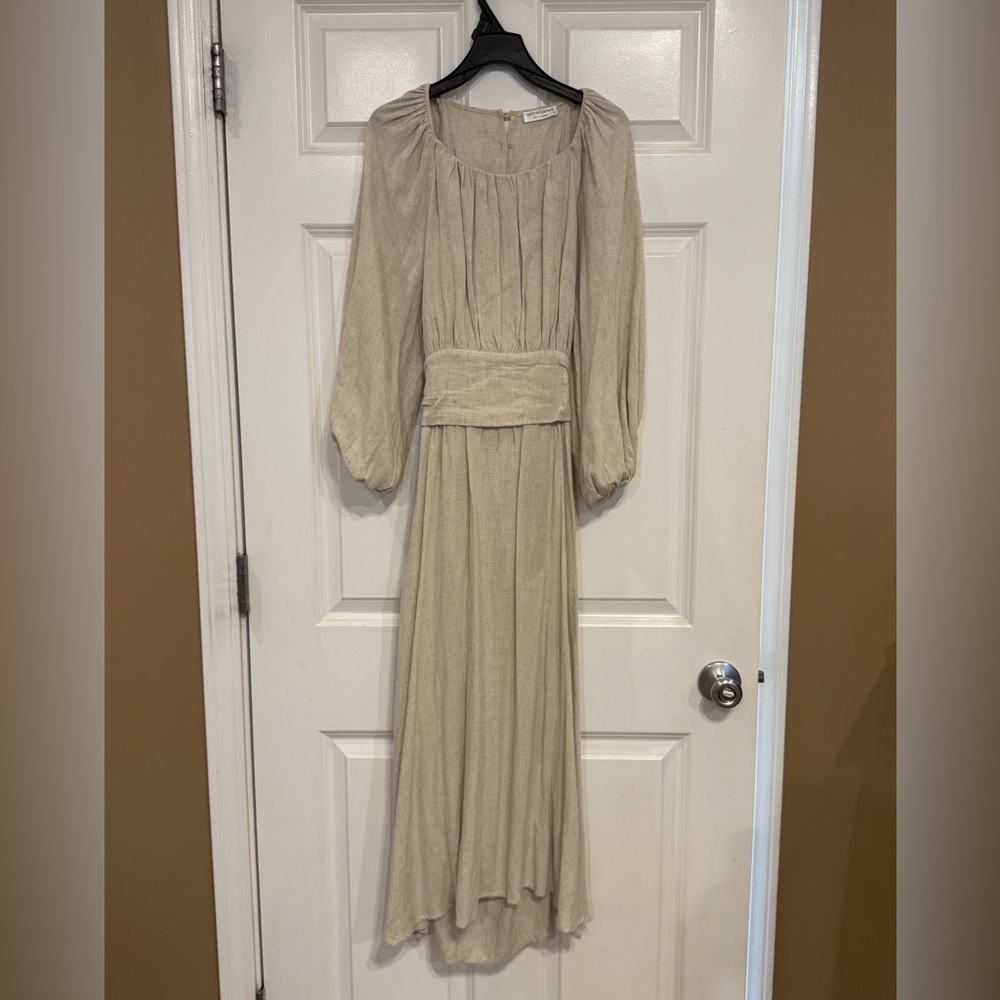 Elegant Beige Midi Dress